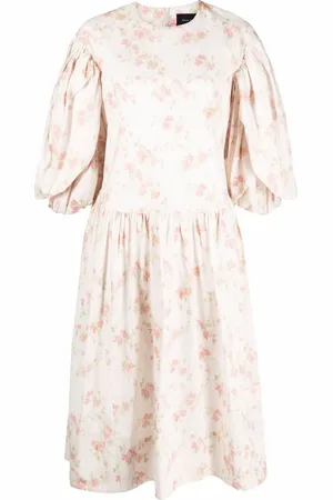 Simone Rocha Vestido midi con estampado floral