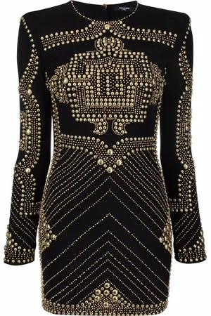 Balmain Vestido manga larga con apliques