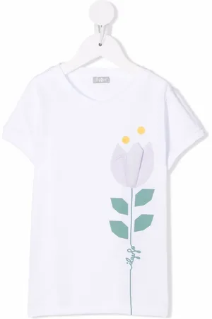 Il gufo Playera con estampado floral