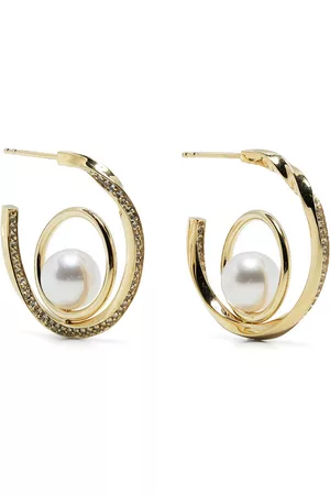 COMPLETEDWORKS Aretes bañados en oro vermeil con perla y topacios