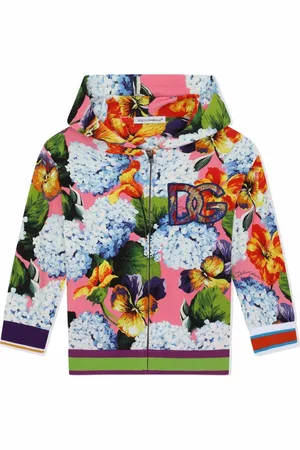 Dolce & Gabbana Hoodie con cierre y parche del logo
