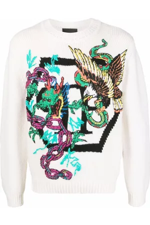 Philipp Plein Suéter tejido con motivo en intarsia