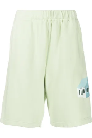 UNDERCOVER Shorts anchos con motivo de casa