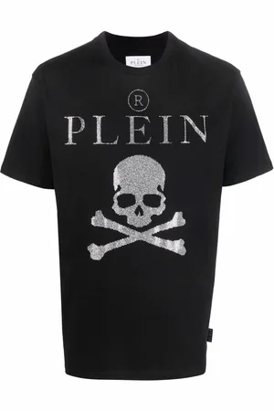 Philipp Plein Playera con detalles de cristal