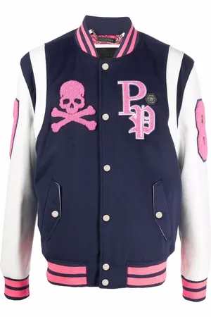 Philipp Plein Chamarra universitaria con logo bordado