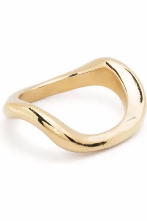 Beatriz Palacios Anillo Wave pequeño bañado en oro