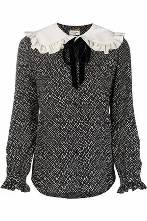 Saint Laurent Blusa con cuello Peter Pan