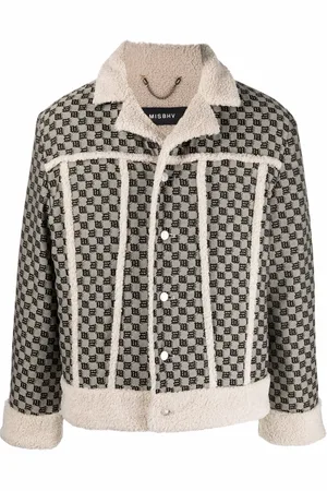 MISBHV Chamarra con monograma en jacquard y ribete en contraste