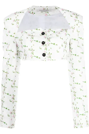 Serafini Blusa corta con estampado floral