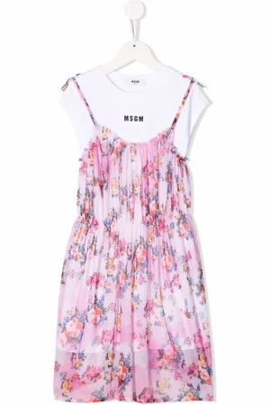 Msgm Vestido estilo playera con estampado floral