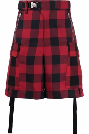 SACAI Pantalones a cuadros con cinturón