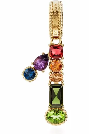 Dolce & Gabbana Dije de número 1 en oro amarillo de 18kt con gemas