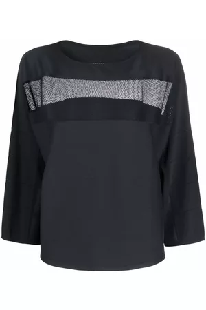 PLEATS PLEASE ISSEY MIYAKE Blusa corta con panel de malla