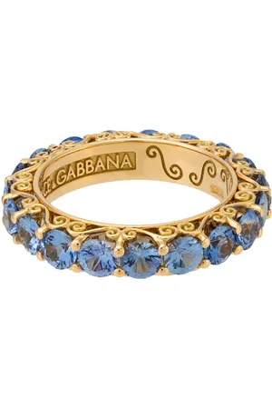 Dolce & Gabbana Anillo Heritage en oro amarillo de 18kt con zafiros