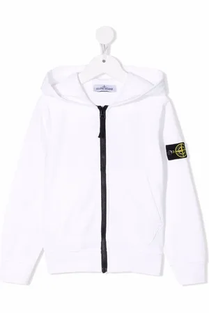 Stone Island Hoodie con parche del logo y cierre
