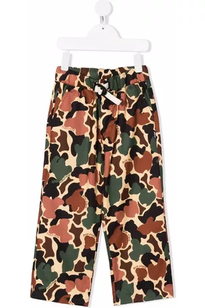 Palm Angels Pantalones tipo chino con motivo militar