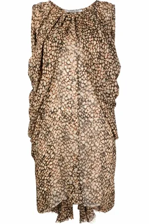 Saint Laurent Vestido sin mangas con animal print 2000