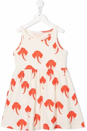 Mini Rodini Vestido con elefante estampado