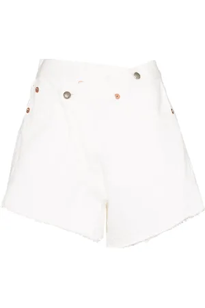 R13 Shorts de mezclilla cruzados