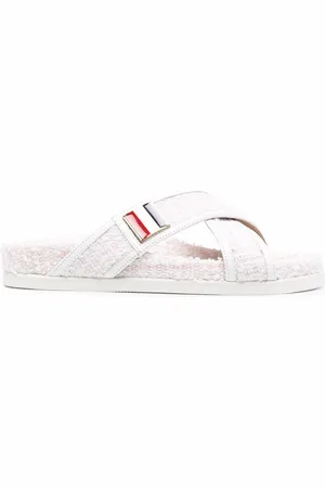 Thom Browne Sandalias slip-on de tweed