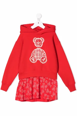 Palm Angels Vestido estilo hoodie con motivo Teddy Bear