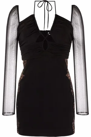 Self-Portrait Vestido drapeado con aberturas