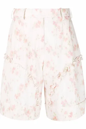 Simone Rocha Shorts Smudged con estampado floral y lentejuelas