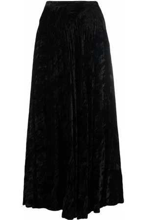 Saint Laurent Falda plisada con efecto de terciopelo 1970