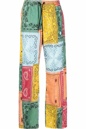 MARCELO BURLON Pantalones rectos con estampado bandana