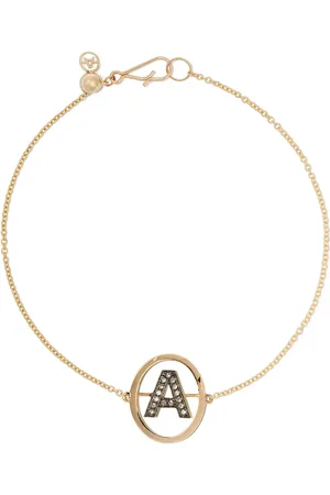 ANNOUSHKA Pulsera con inicial A de oro amarillo de 18kt con diamante