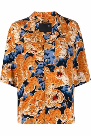 R13 Camisa con tigres estampados