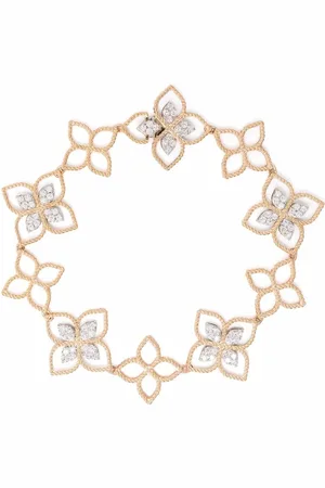 Roberto Coin Pulsera Princess Flower en oro rosa de 18kt con diamantes