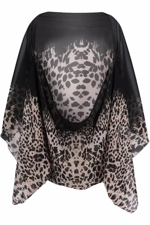 Roberto Cavalli Chal de seda con estampado de leopardo