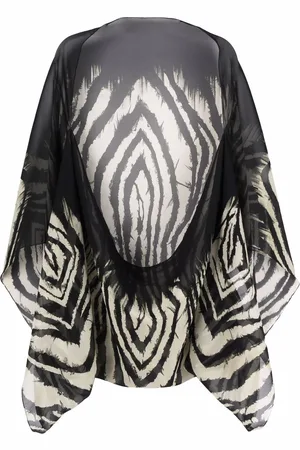Roberto Cavalli Mascada de seda con estampado de tigre