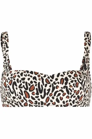 Nanushka Top de bikini con estampado de leopardo