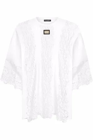 Dolce & Gabbana Playera manga corta con detalle de encaje