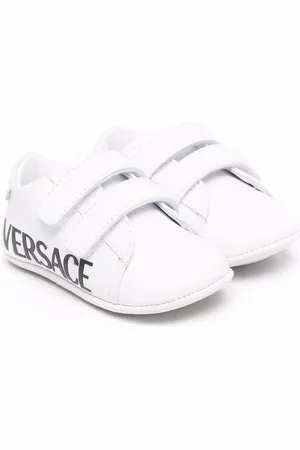 VERSACE Tenis con logo estampado y cierre autoadherente