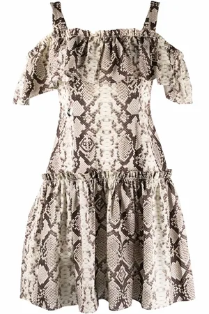 Philipp Plein Vestido corto con estampado de piel de pitón