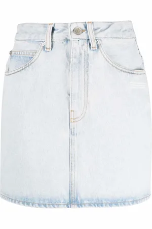 OFF-WHITE Falda de mezclilla con logo estampado