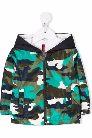 Moncler Chamarra con capucha y estampado militar