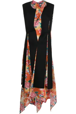 JUNYA WATANABE Vestido midi con paneles y estampado floral