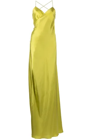 Michelle Mason Vestido de seda con cuello en V