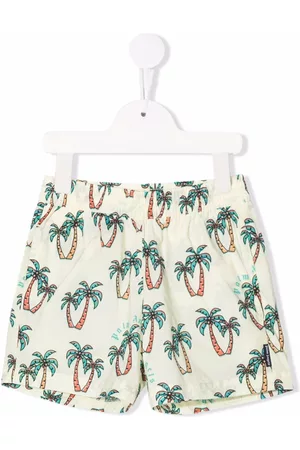 Palm Angels Shorts de playa con palmeras estampadas