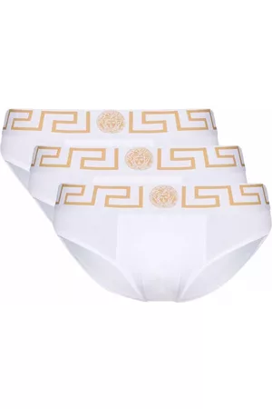 VERSACE Pack de tres pizas de ropa interior con logo en la pretina