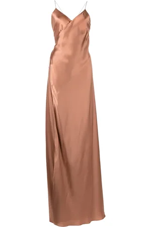 Michelle Mason Vestido de seda con cuello en V