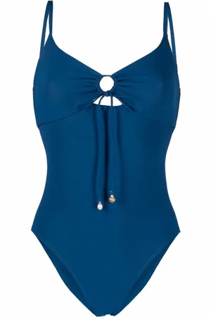 Tory Burch Traje de baño fruncido con aberturas