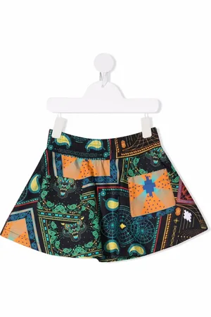 MARCELO BURLON Falda corta acampanada con estampado de bandana