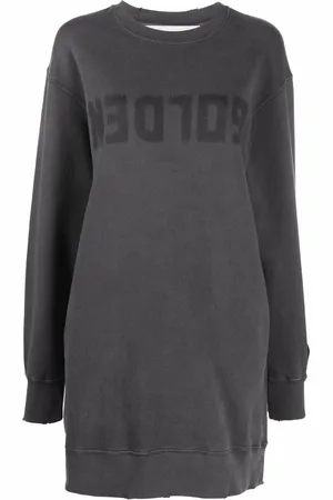 Golden Goose Vestido tipo jersey con cuello redondo y logo