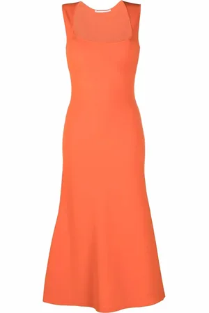 Stella McCartney Vestido acampanado con cuello cuadrado