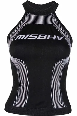 MISBHV Top con cuello halter y logo estampado